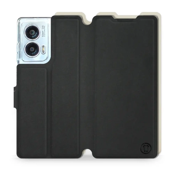 Etui Soft Touch do Motorola Edge 50 Fusion - wzór Satynowa czerń z platyną