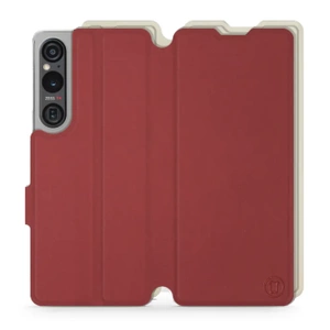 Etui Soft Touch do Sony Xperia 1 V - wzór Zachodząca czerwień z platyną