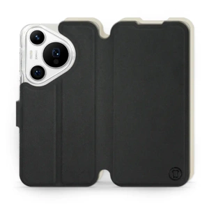 Etui Soft Touch do Huawei Pura 70 Pro - wzór Satynowa czerń z platyną