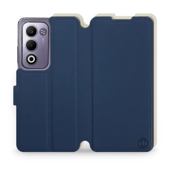 Etui Soft Touch do OPPO A5m - wzór Głęboki granat z platyną