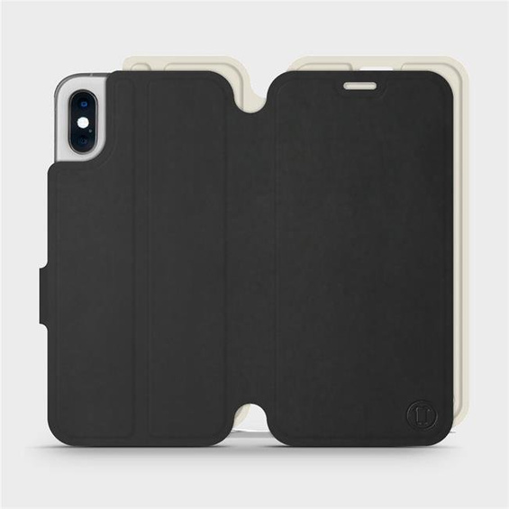 Etui Soft Touch do Apple iPhone X - wzór Satynowa czerń z platyną
