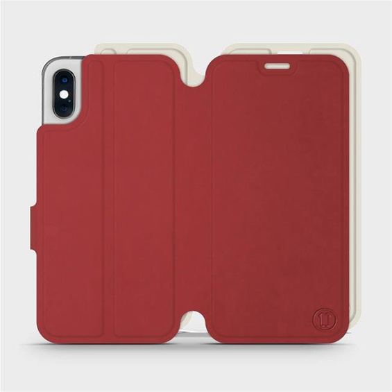 Etui Soft Touch do Apple iPhone X - wzór Zachodząca czerwień z platyną