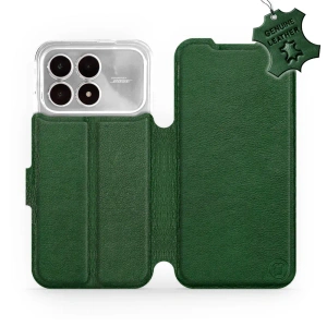 Etui ze skóry naturalnej do Xiaomi Poco F8 Pro - wzór Green Leather