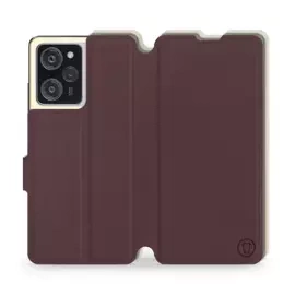 Etui Soft Touch do Xiaomi POCO X5 Pro 5G - wzór Matowy burgund z platyną