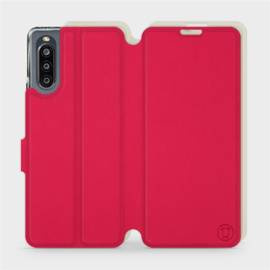 Etui Soft Touch do Sony Xperia 10 IV - wzór Żywa czerwień z platyną