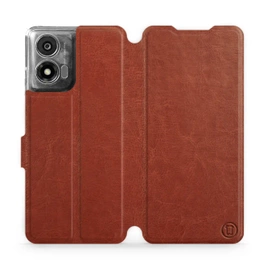 Etui do Motorola Moto E14 - wzór Brown&Gray
