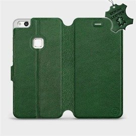 Etui ze skóry naturalnej do Huawei P10 Lite - wzór Green Leather