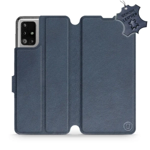 Etui ze skóry naturalnej do Samsung Galaxy M51 - wzór Blue Leather