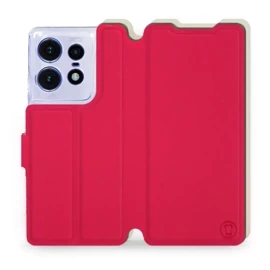 Etui Soft Touch do Motorola Edge 50 Pro - wzór Żywa czerwień z platyną