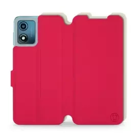 Etui Soft Touch do Motorola Moto E13 - wzór Żywa czerwień z platyną