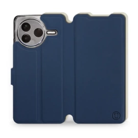 Etui Soft Touch do Xiaomi POCO F7 Pro 5G - wzór Głęboki granat z platyną