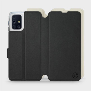 Etui Soft Touch do Samsung Galaxy M31s - wzór Satynowa czerń z platyną