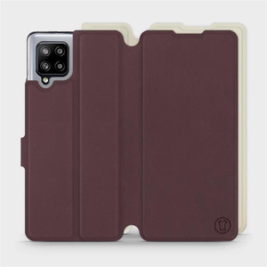 Etui Soft Touch do Samsung Galaxy A42 - wzór Matowy burgund z platyną