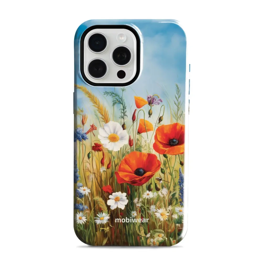 Mobiwear Elite Pro do Apple iPhone 15 Pro Max, ochrona telefonu, trwała konstrukcja, wygodne użytkowanie, dopasowanie, Łąkowe Kwiaty