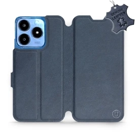 Etui ze skóry naturalnej do Realme C63 - wzór Blue Leather