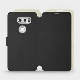 Etui Soft Touch do LG V30 - wzór Satynowa czerń z platyną