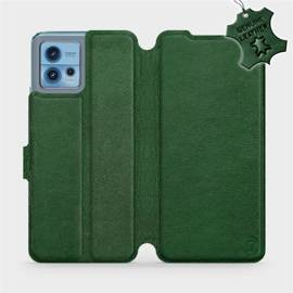 Etui ze skóry naturalnej do Motorola Moto G72 - wzór Green Leather
