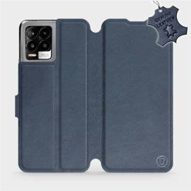 Etui ze skóry naturalnej do Realme 8 - wzór Blue Leather