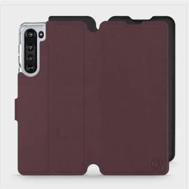 Etui Soft Touch do Motorola Edge - wzór Matowy burgund z czernią