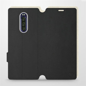 Etui Soft Touch do Sony Xperia 1 - wzór Satynowa czerń z platyną