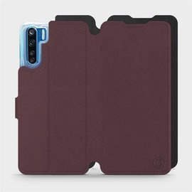 Etui Soft Touch do OPPO A91 - wzór Matowy burgund z czernią