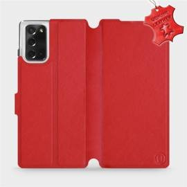 Etui ze skóry naturalnej do Samsung Galaxy Note 20 - wzór Red Leather