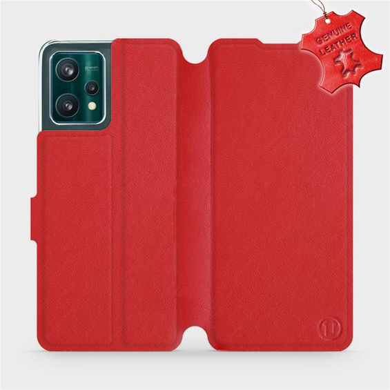 Etui ze skóry naturalnej do Realme 9 Pro - wzór Red Leather