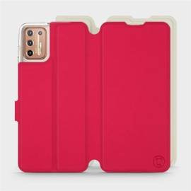 Etui Soft Touch do Motorola Moto G9 Plus - wzór Żywa czerwień z platyną