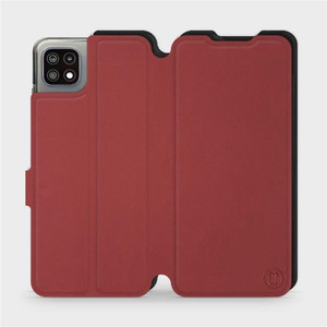 Etui Soft Touch do Samsung Galaxy A22 5G - wzór Zachodząca czerwień z czernią