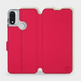 Etui Soft Touch do Motorola Moto E20 - wzór Żywa czerwień z platyną