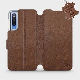 Etui ze skóry naturalnej do Xiaomi Mi 9 SE - wzór Brown Leather