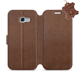Etui ze skóry naturalnej do Samsung Galaxy A5 2017 - wzór Brown Leather