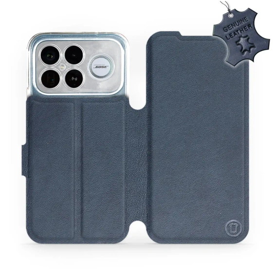 Etui ze skóry naturalnej do Xiaomi Poco F8 Ultra - wzór Blue Leather