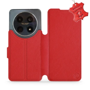 Etui ze skóry naturalnej do Huawei Nova 12i - wzór Red Leather