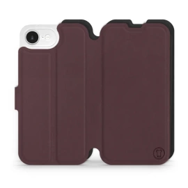 Etui Soft Touch do Apple iPhone 16e - wzór Matowy burgund z czernią