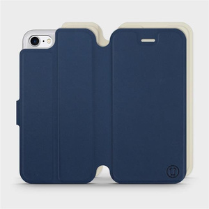 Etui Soft Touch do Apple iPhone 8 - wzór Głęboki granat z platyną