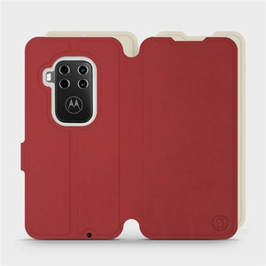 Etui Soft Touch do Motorola One Zoom - wzór Zachodząca czerwień z platyną