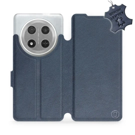 Etui ze skóry naturalnej do Huawei Honor Magic7 Lite 5G - wzór Blue Leather