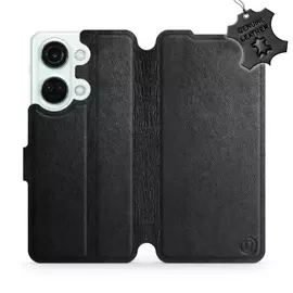 Etui ze skóry naturalnej do OnePlus Nord 3 5G - wzór Black Leather