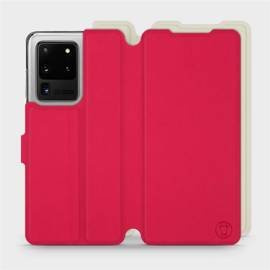 Etui Soft Touch do Samsung Galaxy S20 Ultra - wzór Żywa czerwień z platyną