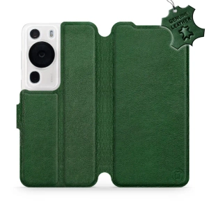 Etui ze skóry naturalnej do Huawei P60 Pro - wzór Green Leather