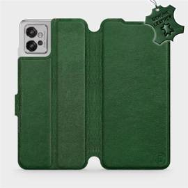 Etui ze skóry naturalnej do Motorola Moto G32 - wzór Green Leather