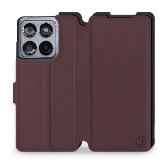 Etui Soft Touch do Motorola Edge 60 Fusion - wzór Matowy burgund z czernią