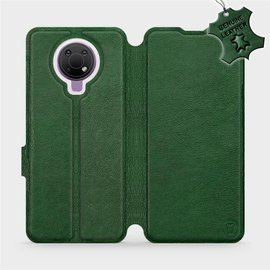 Etui ze skóry naturalnej do Nokia G10 - wzór Green Leather