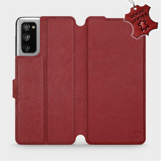 Etui ze skóry naturalnej do Samsung Galaxy S20 FE - wzór Dark Red Leather
