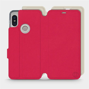 Etui Soft Touch do Xiaomi Redmi Note 5 - wzór Żywa czerwień z platyną