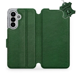 Etui ze skóry naturalnej do Samsung Galaxy A17 5G - wzór Green Leather