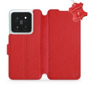 Etui ze skóry naturalnej do Xiaomi 14 Pro - wzór Red Leather