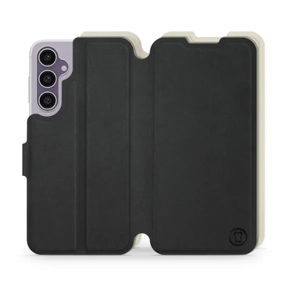 Etui Soft Touch do Samsung Galaxy S23 FE - wzór Satynowa czerń z platyną