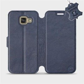 Etui ze skóry naturalnej do Samsung Galaxy A3 2016 - wzór Blue Leather